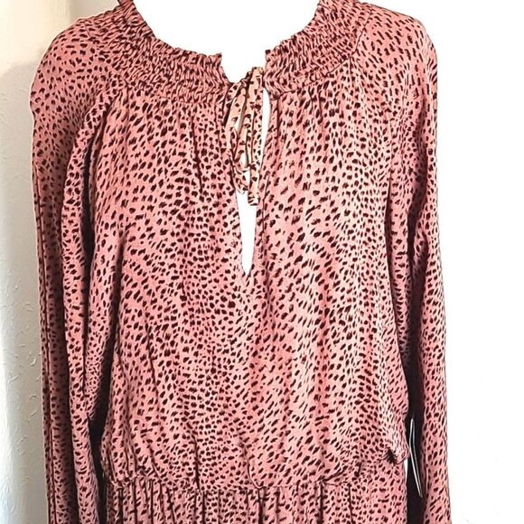 A Beautiful Soul Bohemian Dress w/Brown Dots, Ruffled Trim, Size 22/24, NWT - Picture 4 of 12